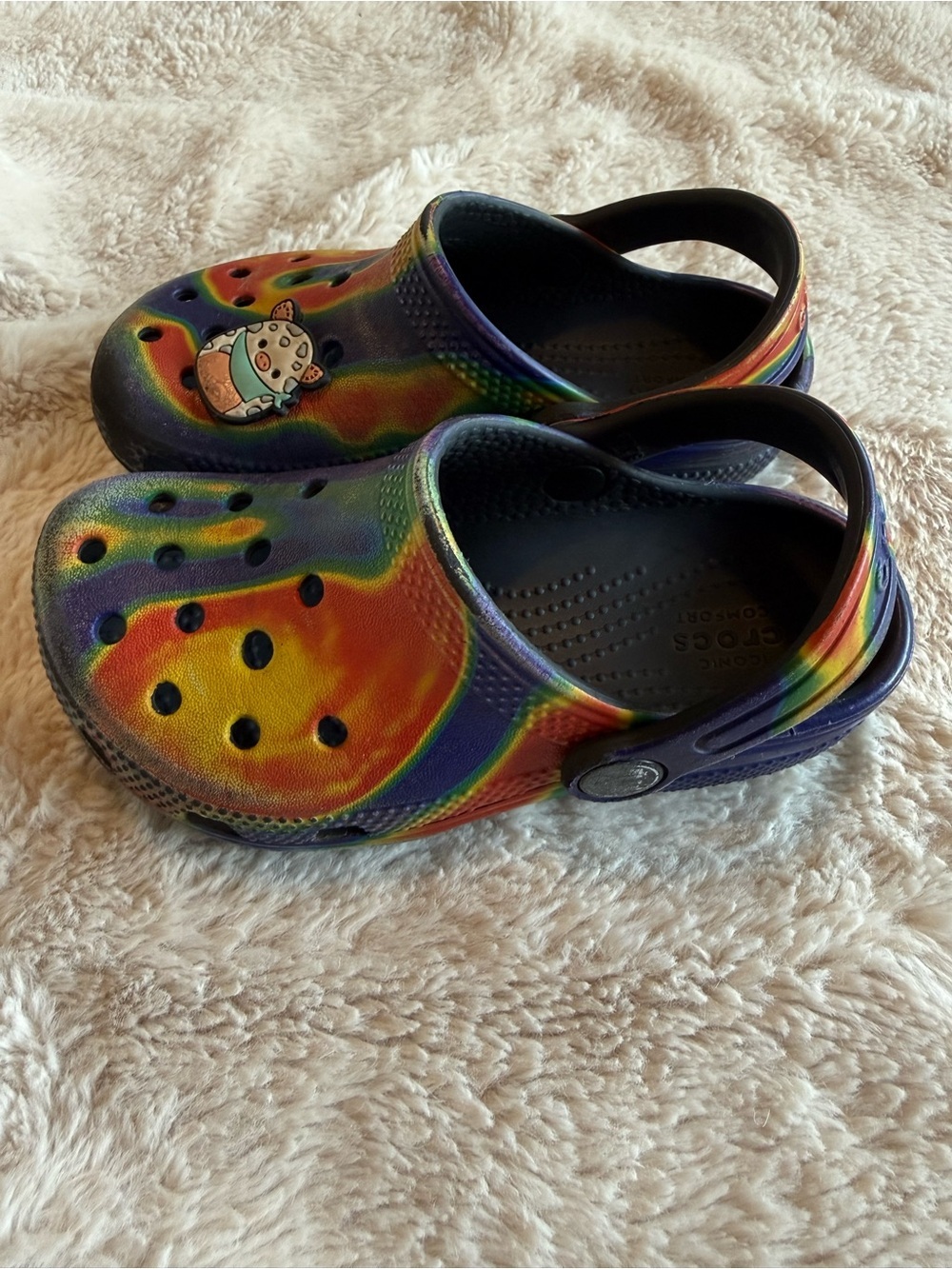Crocs Unisex Kids Classic Solarized Clogs Sz C10 Dark Tye Dye